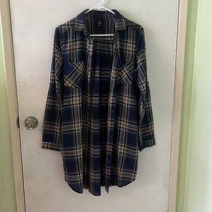 IJOAH- Size Small, Blue Long Flannel Button down
